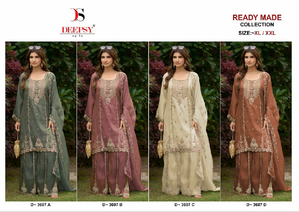 DEEPSY D.NO 3607 WHOLESALE READYMADE VISCOSE TISSUE SILK PAKISTANI GORGEOUS LOOK 3 PCS SUITS SUPPLIER