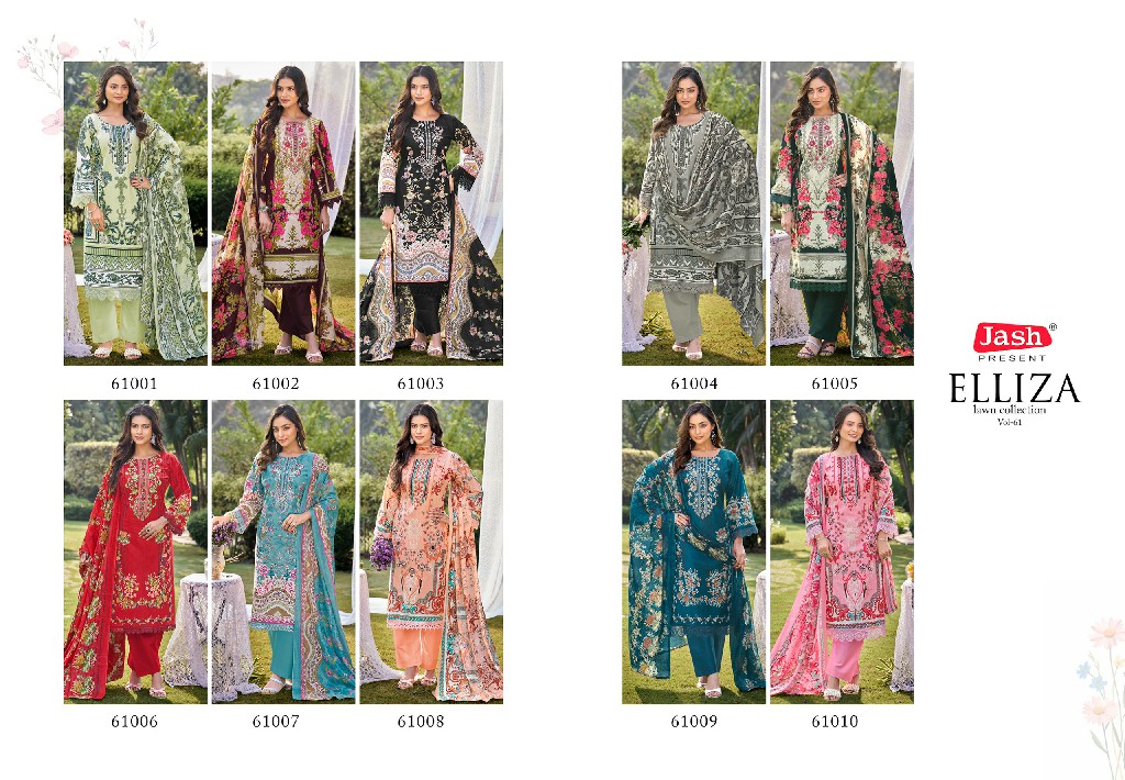 JASH ELLIZA VOL 61 WHOLESALE PURE COTTON PRINTED PAKISTANI CASUAL WEAR DRESS MATERIAL ONLINE