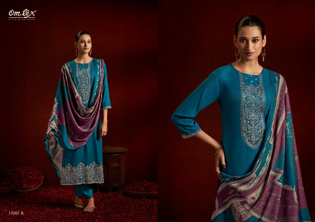 OMTEX BASIRAH WHOLESALE PURE PASHMINA WINTER ELEGANT LOOK UNSTITCH SALWAR SUITS SUPPLIER