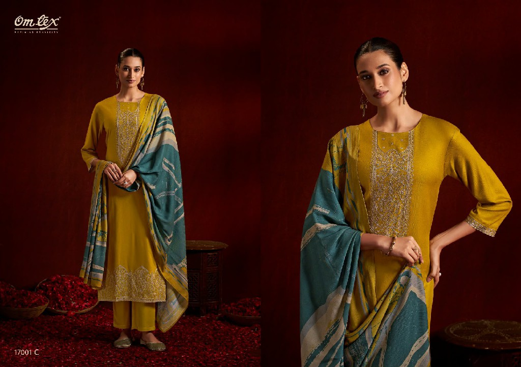 OMTEX BASIRAH WHOLESALE PURE PASHMINA WINTER ELEGANT LOOK UNSTITCH SALWAR SUITS SUPPLIER