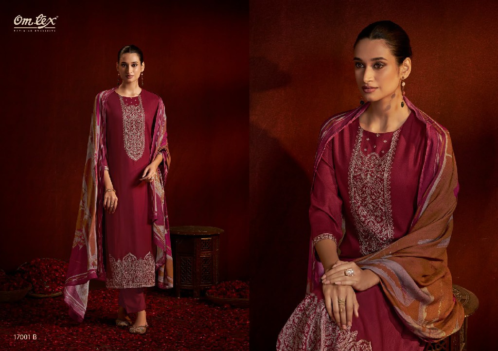 OMTEX BASIRAH WHOLESALE PURE PASHMINA WINTER ELEGANT LOOK UNSTITCH SALWAR SUITS SUPPLIER