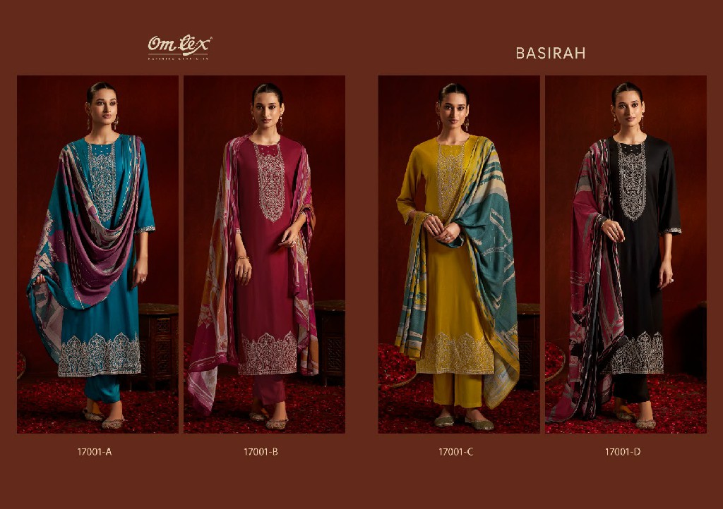 OMTEX BASIRAH WHOLESALE PURE PASHMINA WINTER ELEGANT LOOK UNSTITCH SALWAR SUITS SUPPLIER