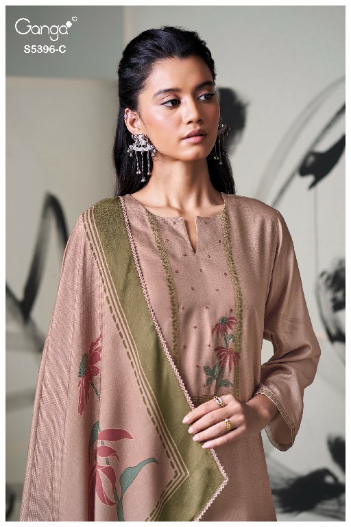 GANGA CELENA S5396 WHOLESALE PURE WOOL PASHMINA WINTER CASUAL WEAR UNSTITCH SALWAR SUITS FOR EXPORT