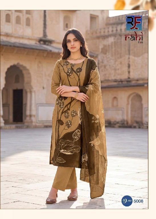 RAHI FAB RISING SILVER VOL 5 WHOLESALE PURE COTTON BEAUTIFUL HAND WORK UNSTITCH SALWAR SUITS SUPPLIER