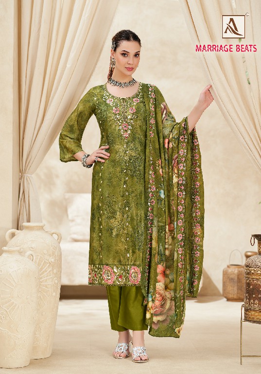 ALOK SUIT MARRIAGE BEATS WHOLESALE VISCOSE MUSLIN FANCY BEATS WORK UNSTITCH SALWAR SUITS EXPORTER