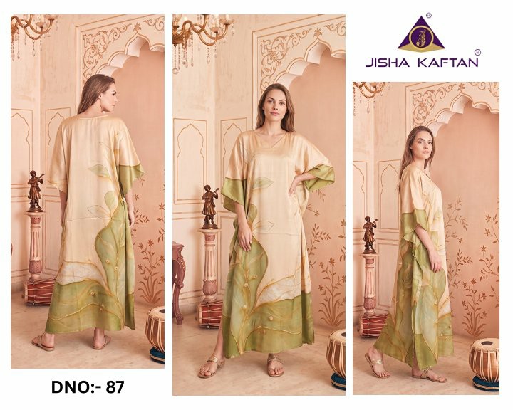 JELITE JISHA KAFTAN SATIN BREEZE VOL 11 WHOLESALE READYMADE JAPAN SATIN BEAUTIFUL KAFTAN STYLE GOWN FOR WOMEN ONLINE