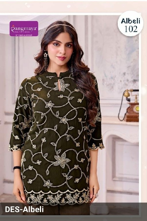 RANGMAYA ALBELI WHOLESALE READYMADE GEORGETTE HEAVY WORK SHORT TOPS FOR WOMEN ONLINE