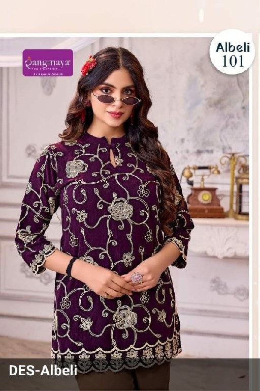 RANGMAYA ALBELI WHOLESALE READYMADE GEORGETTE HEAVY WORK SHORT TOPS FOR WOMEN ONLINE