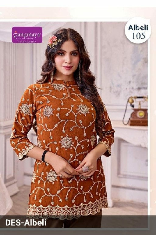RANGMAYA ALBELI WHOLESALE READYMADE GEORGETTE HEAVY WORK SHORT TOPS FOR WOMEN ONLINE