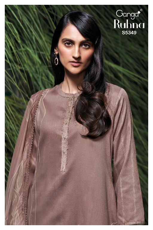 GANGA RUHNA S5349 WHOLESALE PURE WOOL PASHMINA WINTER REGULAR WEAR UNSTITCH SALWAR SUITS EXPORTER