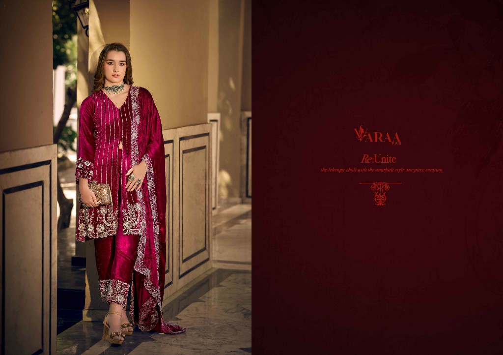 VARAA FAB GUL-E-GULZAR VOL 1 WHOLESALE VISCOSE VELVET WINTER AMAZING DESIGN UNSTITCH SALWAR SUITS EXPORTER