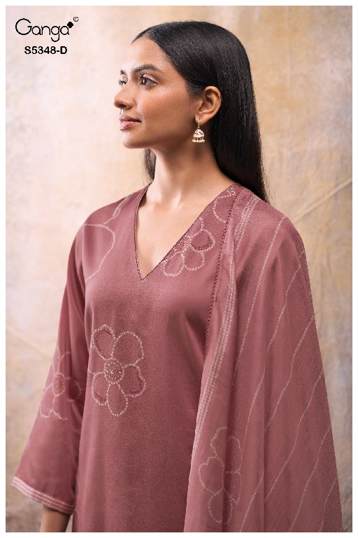 GANGA SANDRINE S5348 WHOLESALE PURE WOOL PASHMINA WINTER CASUAL WEAR UNSTITCH SALWAR SUITS EXPORTER
