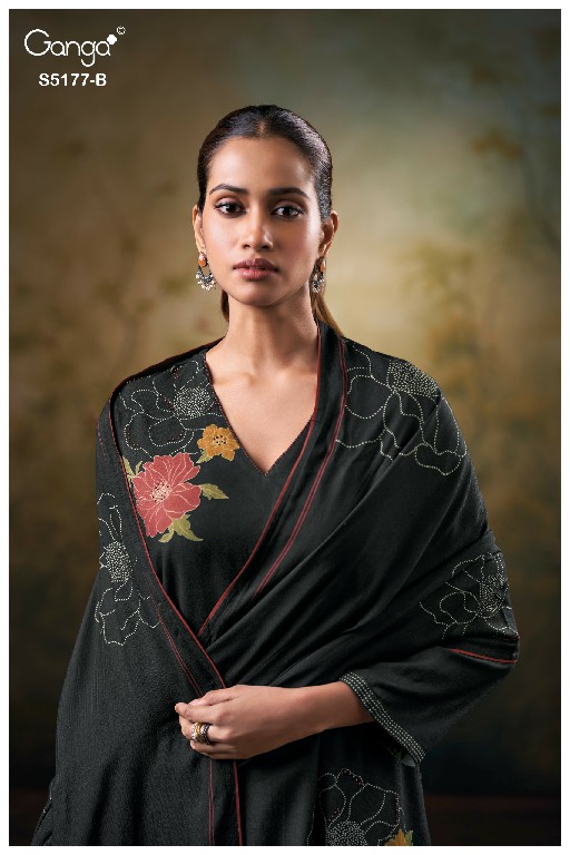 GANGA EREM S5177 WHOLESALE PURE WOOL PASHMINA WINTER WEAR UNSTITCH SALWAR SUITS SUPPLIER