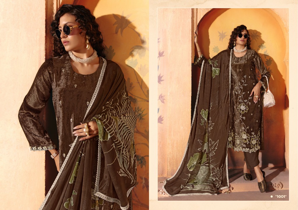 RANGATI PRINTS HIYA WHOLESALE PLUSH VELVET WINTER COLLECTION UNSTITCH SALWAR SUITS EXPORTER