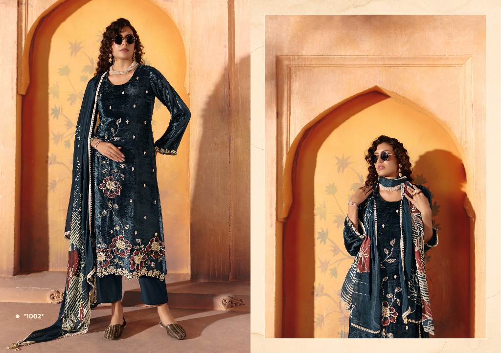 RANGATI PRINTS HIYA WHOLESALE PLUSH VELVET WINTER COLLECTION UNSTITCH SALWAR SUITS EXPORTER