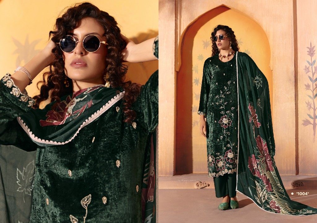 RANGATI PRINTS HIYA WHOLESALE PLUSH VELVET WINTER COLLECTION UNSTITCH SALWAR SUITS EXPORTER
