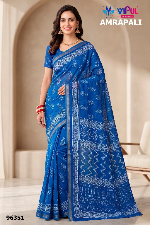 VIPUL AMRAPALI D.NO 96345 TO 96353 WHOLESALE COTTON PRINTED DAILY WEAR SAREES FOR WOMEN ONLINE