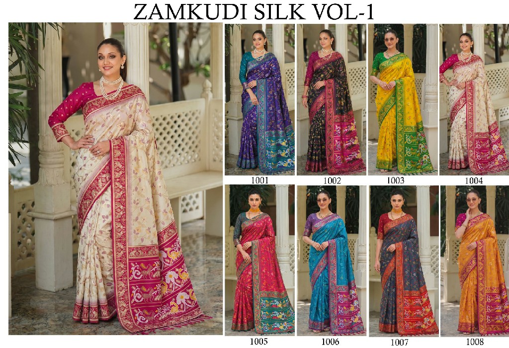 SHREE SHYAM FASHION ZAMKUDI VOL 1 WHOLESALE SILK ELEGANCE INDIAN SAREES FOR WOMEN EXPORTER