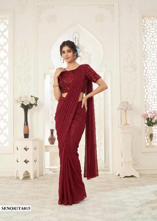 MAHOTSAV MOHMANTHAN SENORITA WHOLESALE LYCRA READY TO WEAR PARTY WEAR SAREES FOR WOMEN ONLINE
