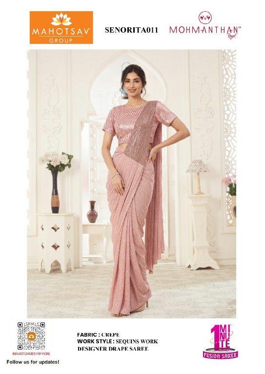 MAHOTSAV MOHMANTHAN SENORITA WHOLESALE LYCRA READY TO WEAR PARTY WEAR SAREES FOR WOMEN ONLINE