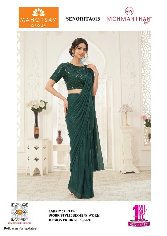 MAHOTSAV MOHMANTHAN SENORITA WHOLESALE LYCRA READY TO WEAR PARTY WEAR SAREES FOR WOMEN ONLINE