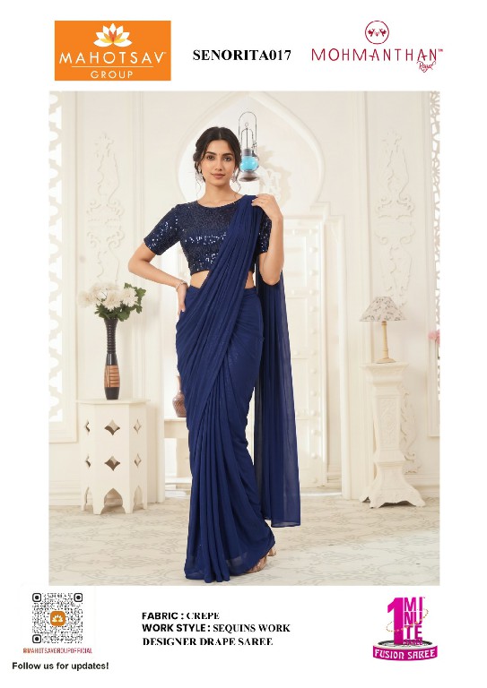 MAHOTSAV MOHMANTHAN SENORITA WHOLESALE LYCRA READY TO WEAR PARTY WEAR SAREES FOR WOMEN ONLINE